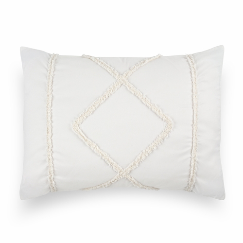 Diamond Tuft Ivory Collection Twin Duvet Cover Bedding Set - alt image 2