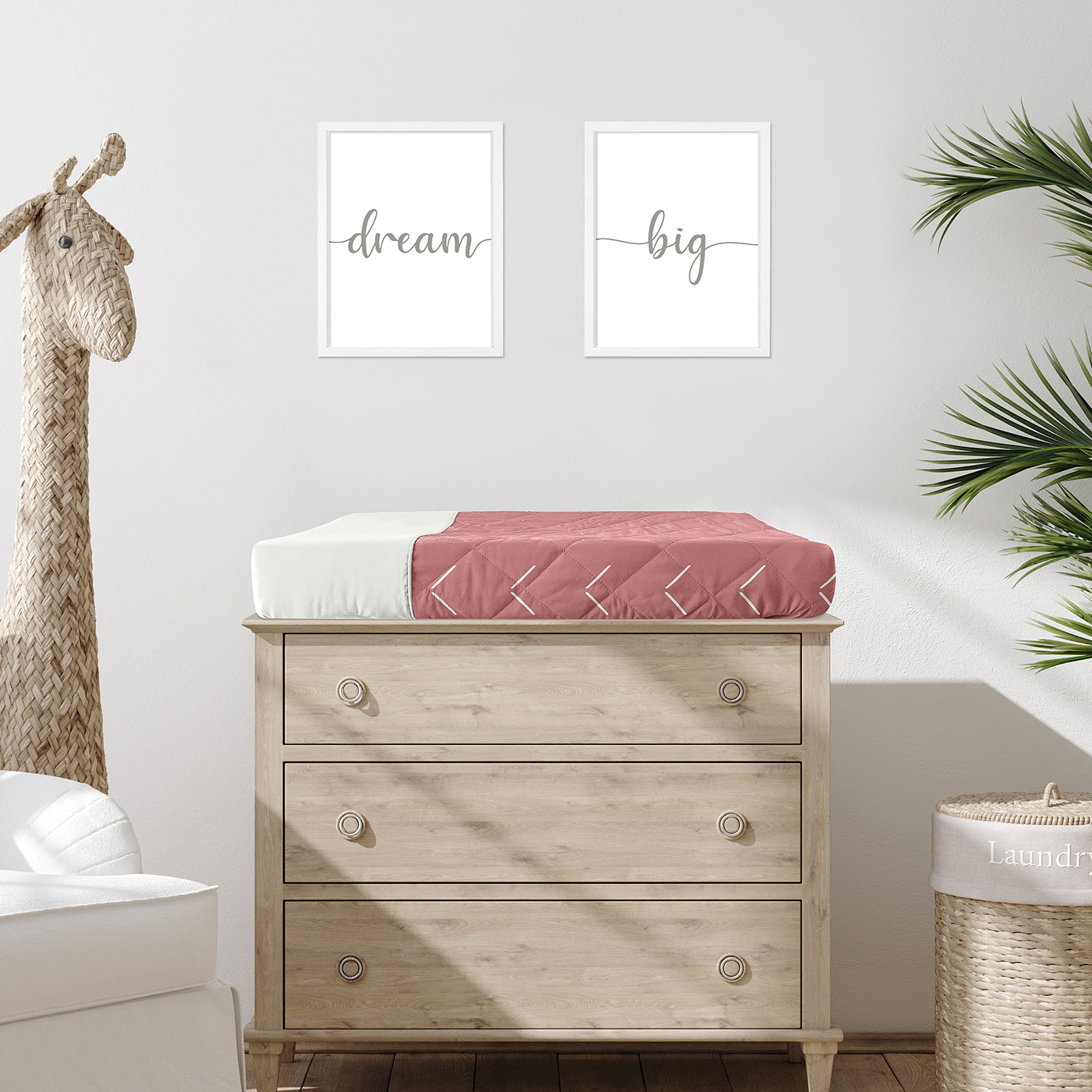 Diamond Tuft Mauve Pink Collection Changing Pad Cover