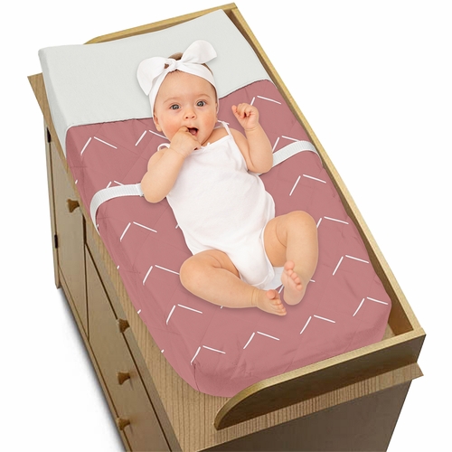 Diamond Tuft Mauve Pink Collection Changing Pad Cover - alt image 2