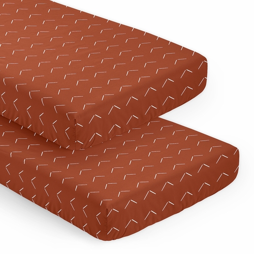 Diamond Tuft Orange Collection 2 Pack Crib Sheets