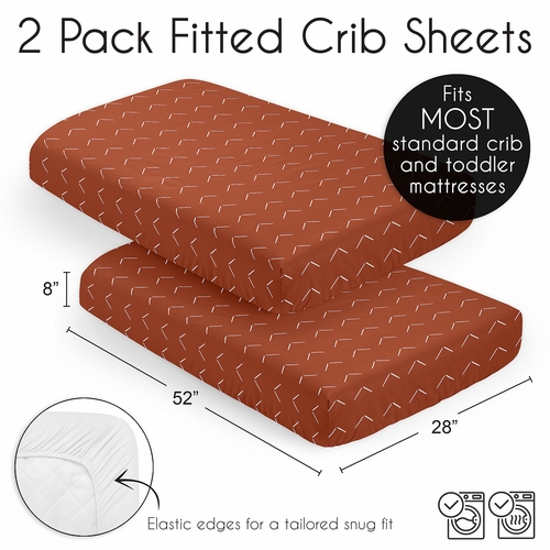 Diamond Tuft Orange Collection 2 Pack Crib Sheets - alt image 5