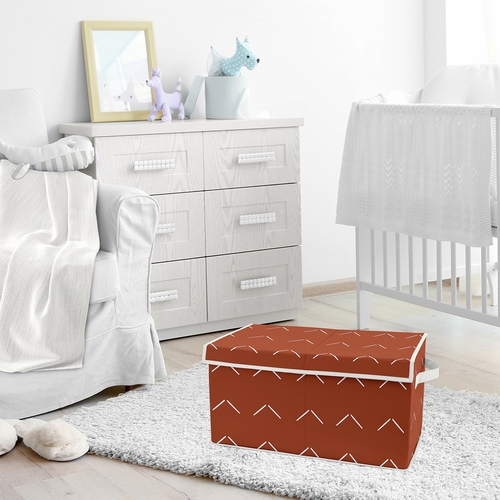 Diamond Tuft Orange Collection Arrow Print Fabric Toy Bin Storage - alt image 1