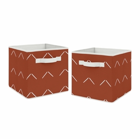 Diamond Tuft Orange Collection Arrow Print Foldable Fabric Storage Bins