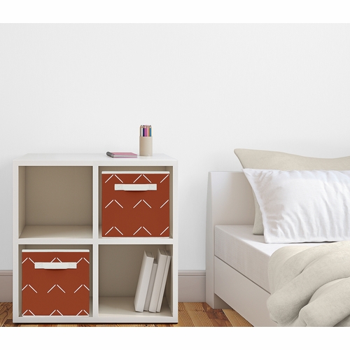 Diamond Tuft Orange Collection Arrow Print Foldable Fabric Storage Bins - alt image 1