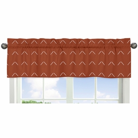 Diamond Tuft Orange Collection Arrow Print Window Valance