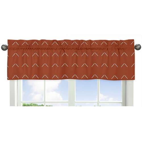 Diamond Tuft Orange Collection Arrow Print Window Valance