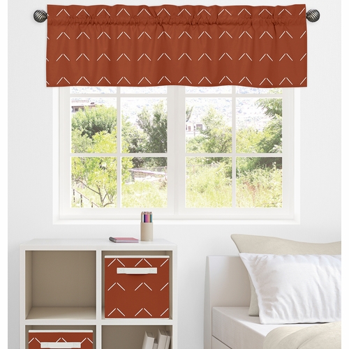 Diamond Tuft Orange Collection Arrow Print Window Valance - alt image 1