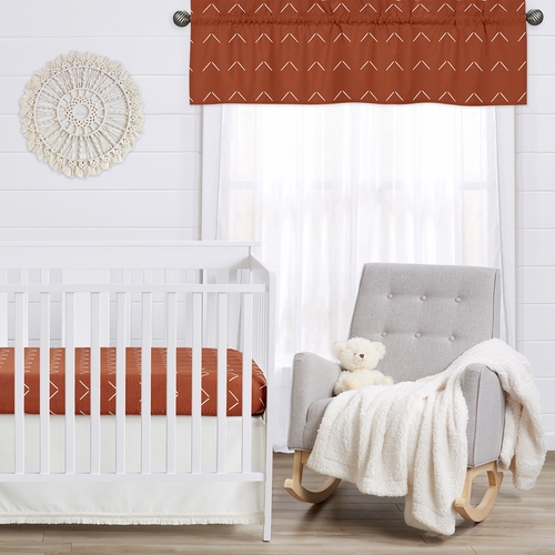 Diamond Tuft Orange Collection Arrow Print Window Valance - alt image 2