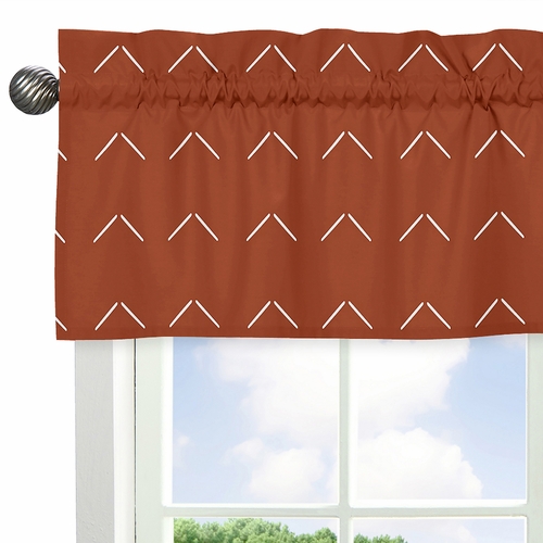 Diamond Tuft Orange Collection Arrow Print Window Valance - alt image 3