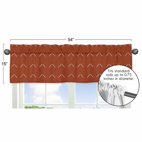 Diamond Tuft Orange Collection Arrow Print Window Valance - alt image 4