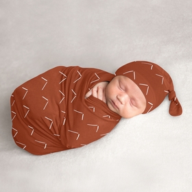 Diamond Tuft Orange Collection Baby Cocoon and Beanie Hat - 2 Piece Set
