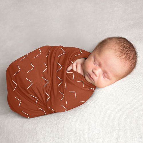 Diamond Tuft Orange Collection Baby Swaddle Blanket