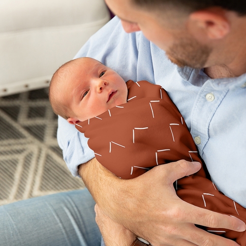 Diamond Tuft Orange Collection Baby Swaddle Blanket - alt image 2