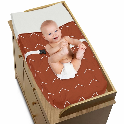 Diamond Tuft Orange Collection Changing Pad Cover - Arrow Print - alt image 2