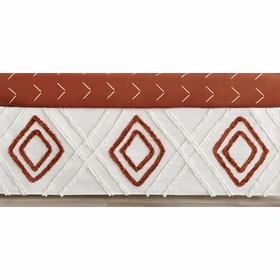 Diamond Tuft Orange Collection Crib Bed Skirt