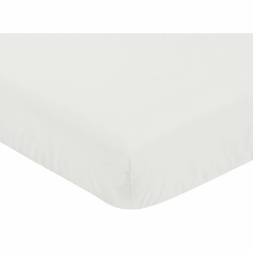 Diamond Tuft Orange Collection Crib Sheet - Solid Ivory - alt image 2