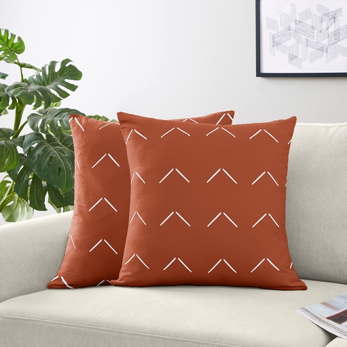 Diamond Tuft Orange Collection Decorative Accent Throw Pillows - Set of 2 - alt image 1