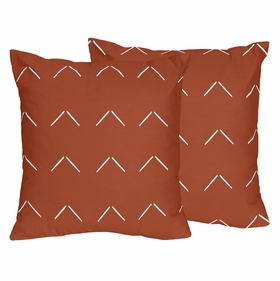 Diamond Tuft Orange Collection Decorative Accent Throw Pillows - Set of 2