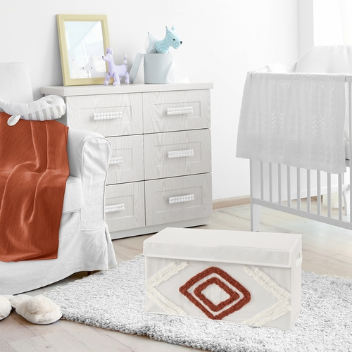 Diamond Tuft Orange Collection Fabric Toy Bin Storage - alt image 1