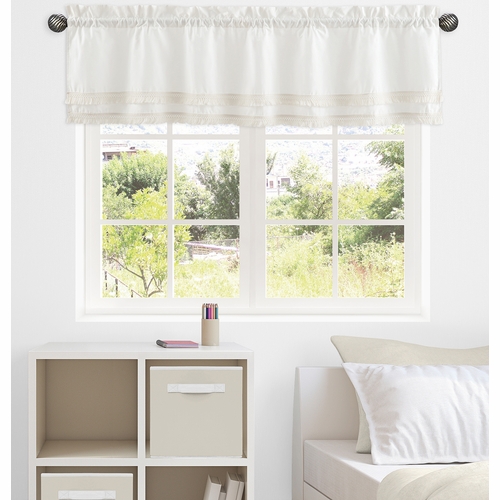 Diamond Tuft Orange Collection Fringe Window Valance - alt image 1