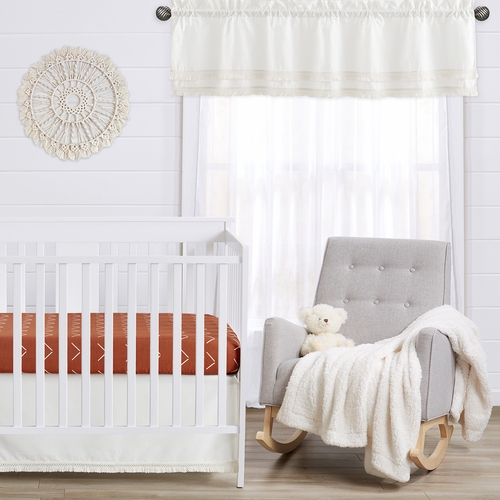 Diamond Tuft Orange Collection Fringe Window Valance - alt image 2