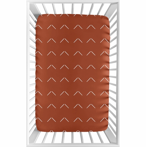 Diamond Tuft Orange Collection Mini Crib Sheet