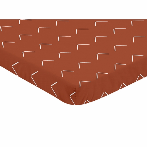 Diamond Tuft Orange Collection Mini Crib Sheet - alt image 1