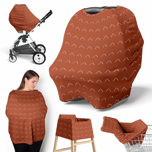 Diamond Tuft Orange Collection Multi Use Baby Car Seat and Nursing Cover