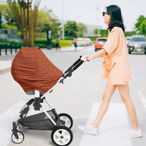 Diamond Tuft Orange Collection Multi Use Baby Car Seat and Nursing Cover - alt image 2