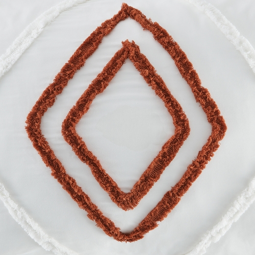 Diamond Tuft Orange Collection Queen Duvet Bedding Set - alt image 5