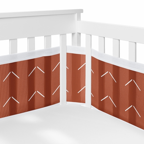 Diamond Tuft Orange Collection Sweet Jojo Designs 6 Piece Crib Bedding + BreathableBaby Breathable Mesh Liner - alt image 2