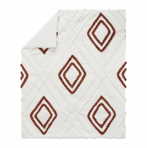 Diamond Tuft Orange Collection Sweet Jojo Designs 6 Piece Crib Bedding + BreathableBaby Breathable Mesh Liner - alt image 3