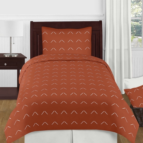Diamond Tuft Orange Collection Twin Bedding - alt image 1