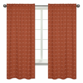 Diamond Tuft Orange Collection Window Panels - Set of 2