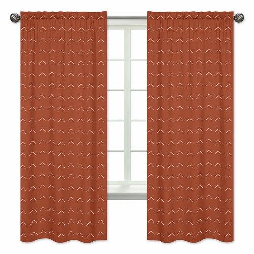 Diamond Tuft Orange Collection Window Panels - Set of 2