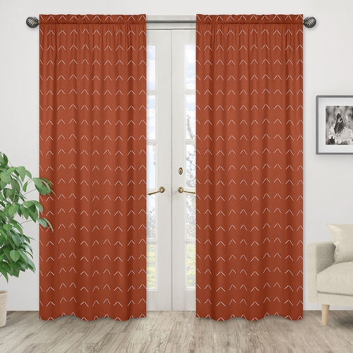 Diamond Tuft Orange Collection Window Panels - Set of 2 - alt image 1
