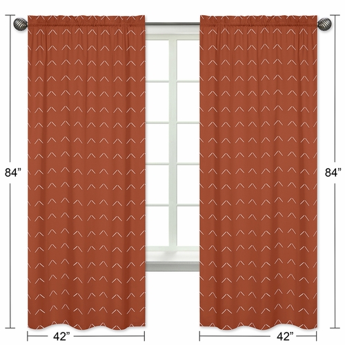 Diamond Tuft Orange Collection Window Panels - Set of 2 - alt image 4