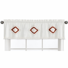 Diamond Tuft Orange Collection Window Valance