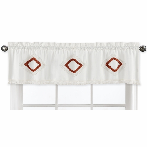 Diamond Tuft Orange Collection Window Valance