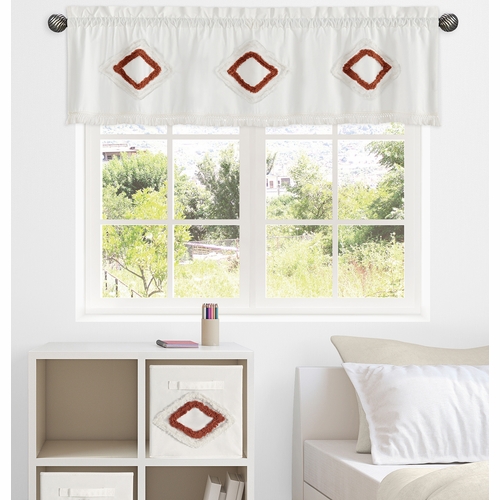 Diamond Tuft Orange Collection Window Valance - alt image 1