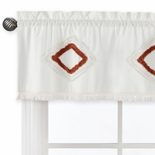 Diamond Tuft Orange Collection Window Valance - alt image 3