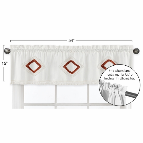 Diamond Tuft Orange Collection Window Valance - alt image 4