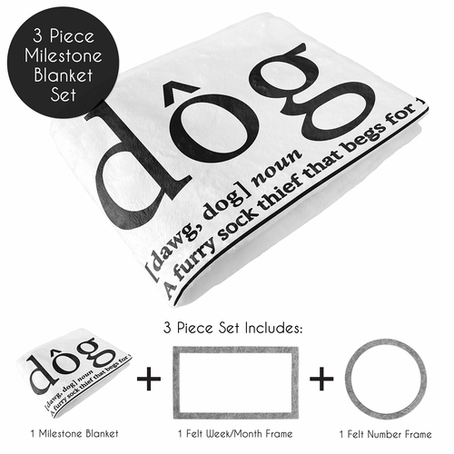 Dictionary Collection Dog Birthday Milestone Blanket - alt image 1