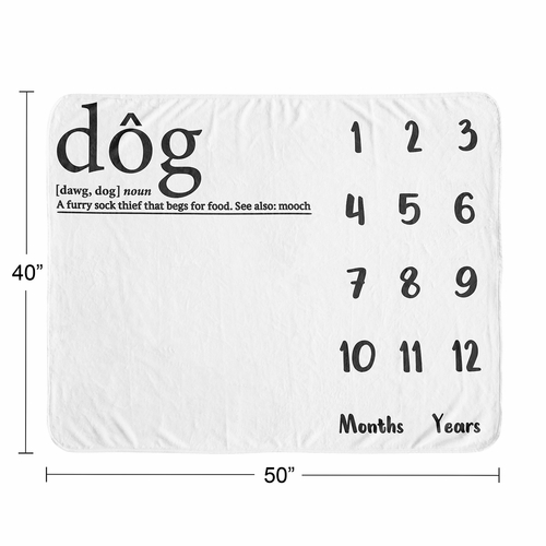 Dictionary Collection Dog Birthday Milestone Blanket - alt image 3