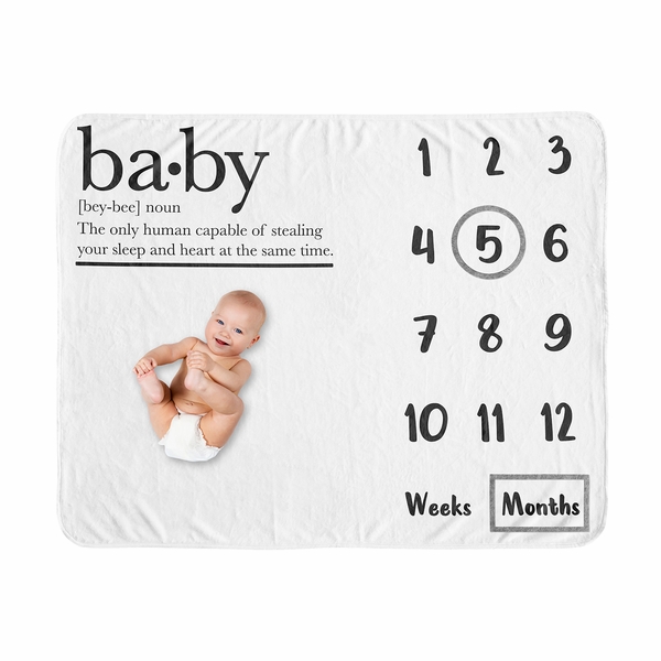 Dictionary Collection Monthly Milestone Baby Blanket