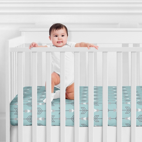 Earth and Sky Collection Crib Sheet - Arrow Print - alt image 1