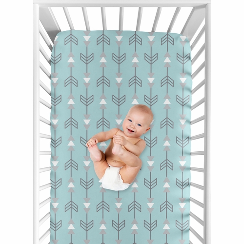Earth and Sky Collection Crib Sheet - Arrow Print - alt image 3