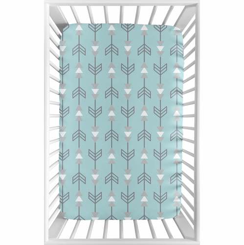 Earth and Sky Collection Mini Crib Sheet - Arrow Print - alt image 1