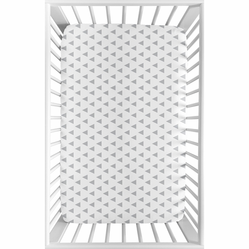 Earth and Sky Collection Mini Crib Sheet - Triangle Print - alt image 1