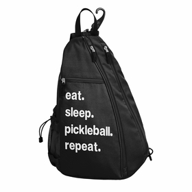 Eat Sleep Pickleball Repeat Collection Pickleball Bag Sling Backpack
